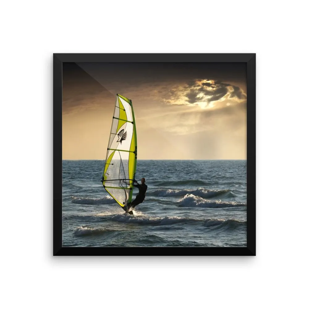 Wind Surfing Ocean Framed Photo Poster Wall Art Decoration Decor For Bedroom Living Room