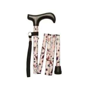 Ziggy Pink FLoral Height Adjustable Folding Walking Stick